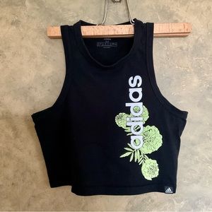 Adidas SuperHer Floral Graphic Crop Muscle Tank Top